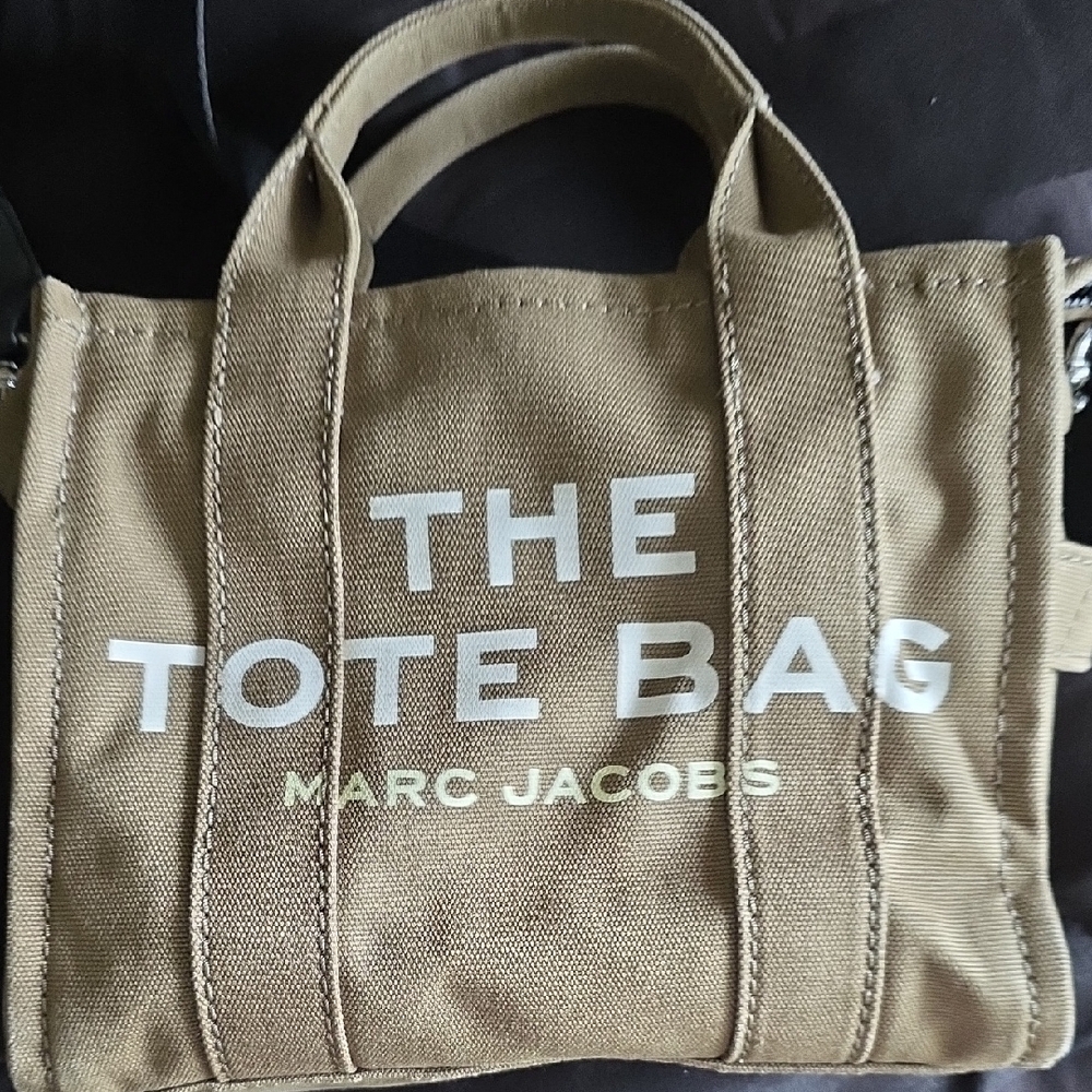 Marc Jacobs Tan Tote Bag with Bold Branding